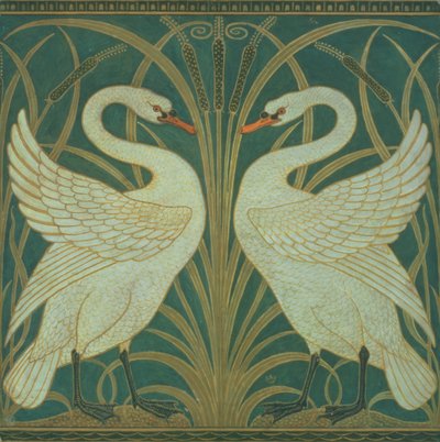 Wallpaper Design for panel of Swan, Rush and Iris by Walter Crane